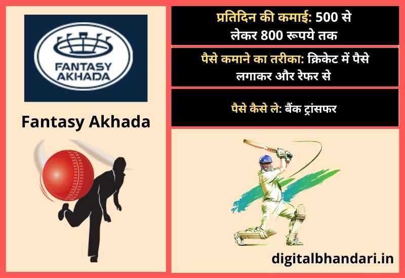 Fantasy Akhada – Cricket पैसे कमाने वाला गेम डाउनलोड