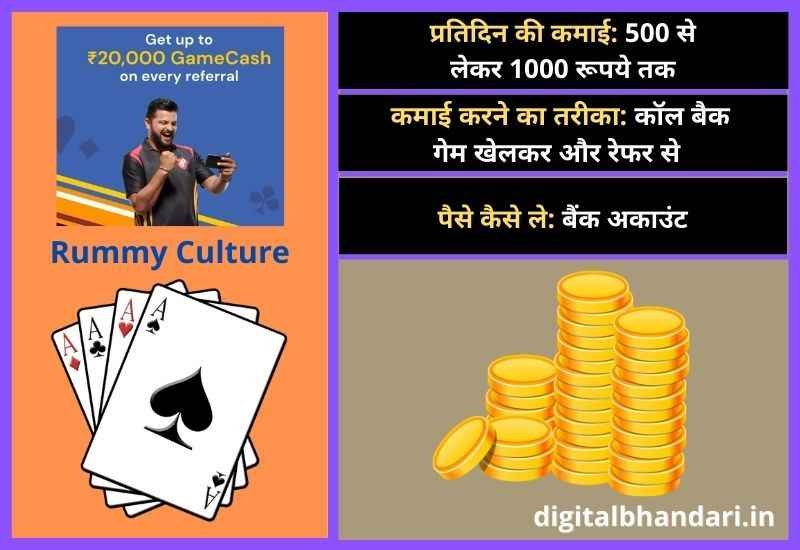 Rummy Culture – Call Break Earning App Without Investment