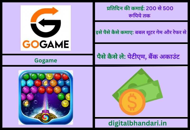 Gogame – Best Bubble Shooter Paytm Cash Game